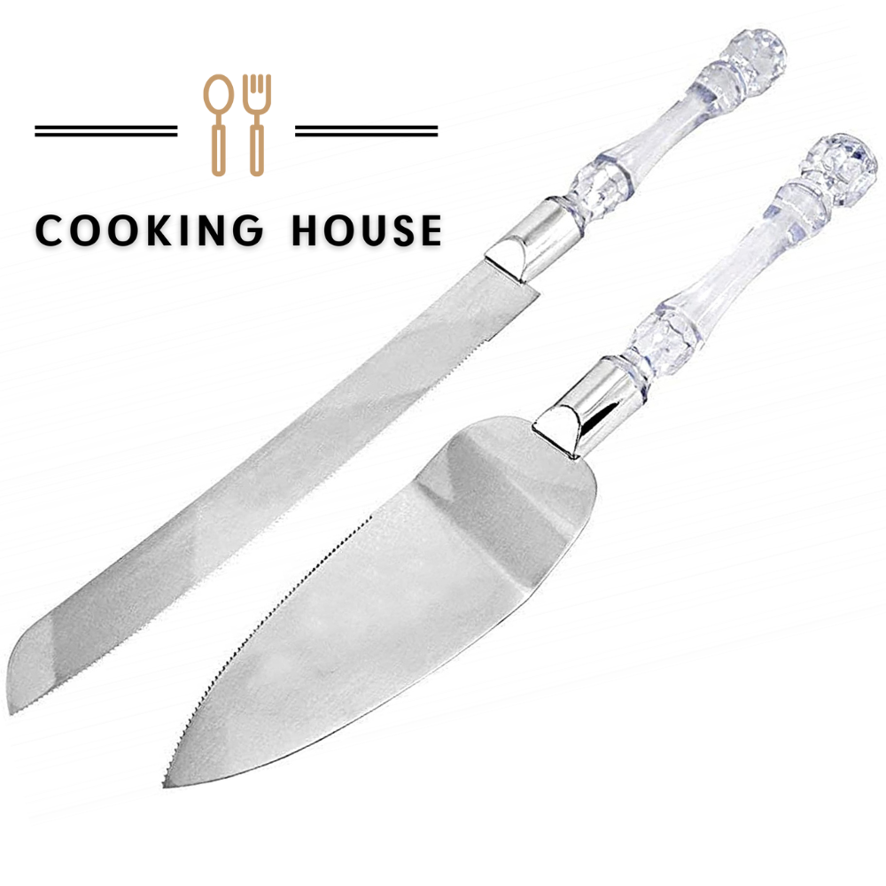 Набір Cooking House: ніж і лопатка з акрилової нержавіючої сталі та ручка зі штучного кришталю.