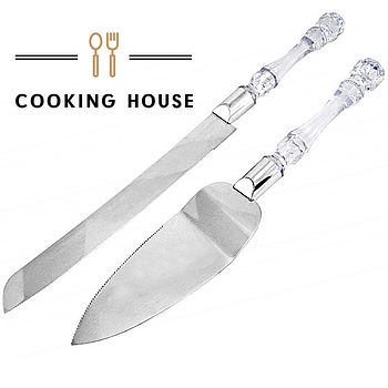 Набір Cooking House:  ніж і лопатка з акрилової нержавіючої сталі та ручка зі штучного кришталю.