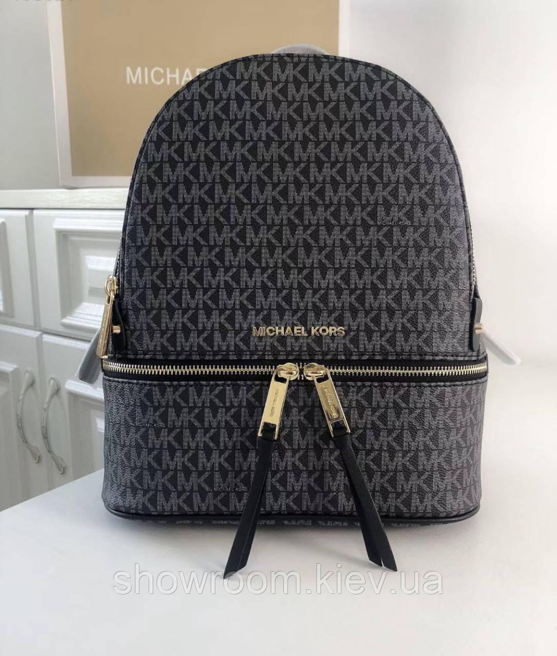 Жіночий шкіряний рюкзак Michael Kors Rhea Zip Grey Lux