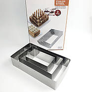 Набір залізних форм без дна Прямокутники — 3 шт., фото 2