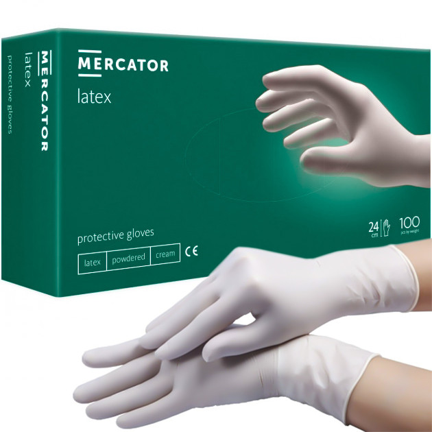 Рукавиці медичні "Mercator" Latex S 50пар, білі