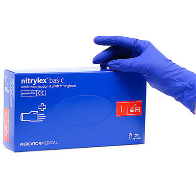 Рукавиці медичні "Nitrylex" basic XL 50пар, сині