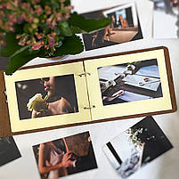Дерев'яний фотоальбом з паперовими сторінками на подарунок до дня закоханих | Подарунок дівчині, дружині, фото 3