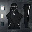 Спортивний костюм чоловічий стильний із капюшоном чорний із лампасами COMBO, фото 2
