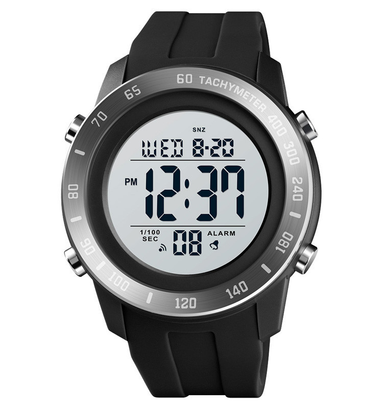 Мужские спортивные наручные часы Skmei 1524 (Черные с белым) - фото 1 - id-p1564439010