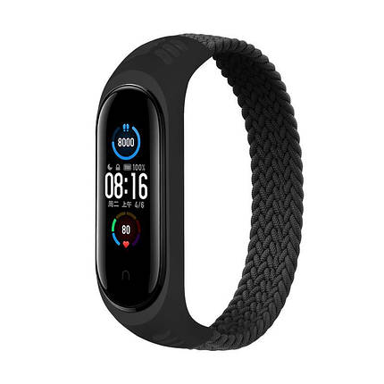 Ремінець Nylon BeCover Elastic Style для Xiaomi Mi Band 5 6 Size S Black (706145), фото 1