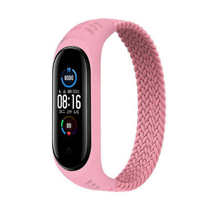 Ремешок Nylon BeCover Elastic Style для Xiaomi Mi Band 5 6 Size S Pink (706141), фото 1