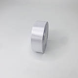 Стрічка атласна, 2,5 см, біла, 23 м - рулон, фото 2