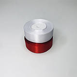 Стрічка атласна, 2,5 см, біла, 23 м - рулон, фото 4