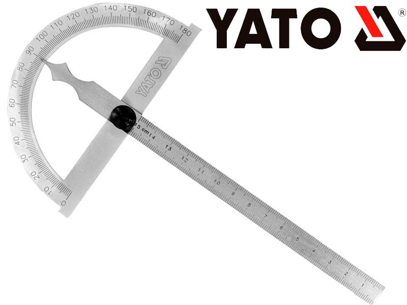 Транспортир кутомір із лінійкою 120х150 мм Yato YT-72140