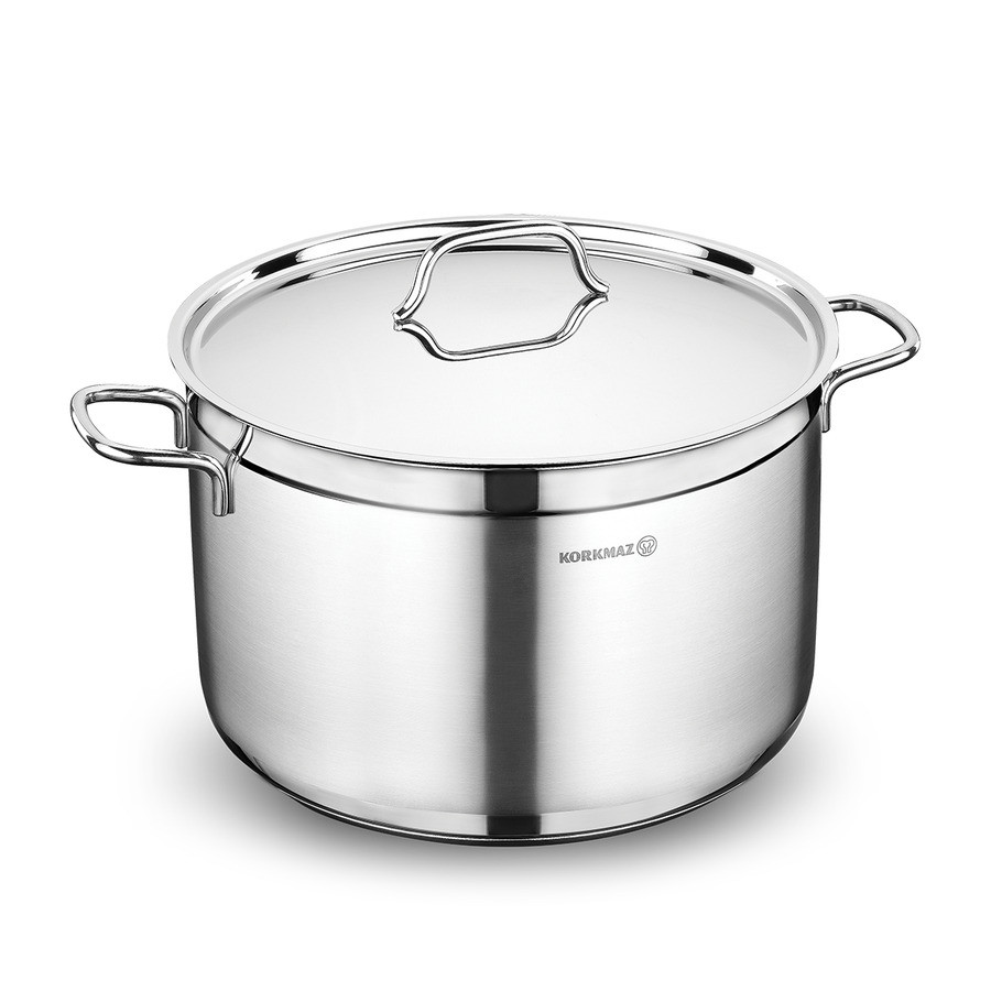 Каструля Korkmaz Alfa широка 30x20 cм / 14 л кругла, з кришкою