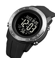 Наручные спортивные мужские часы Skmei 1524 (Черные с черным циферблатом)