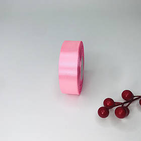 Стрічка атласна, 2,5 см, ніжно-рожева, 23 м - рулон