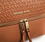 Жіночий шкіряний рюкзак Michael Kors Rhea Zip G Brown Lux, фото 5