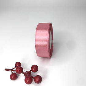 Стрічка атласна, 2,5 см, запорошена троянда, 23 м - рулон