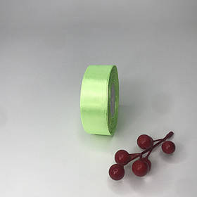 Стрічка атласна, 2,5 см, яскраво-салатового, 23 м - рулон