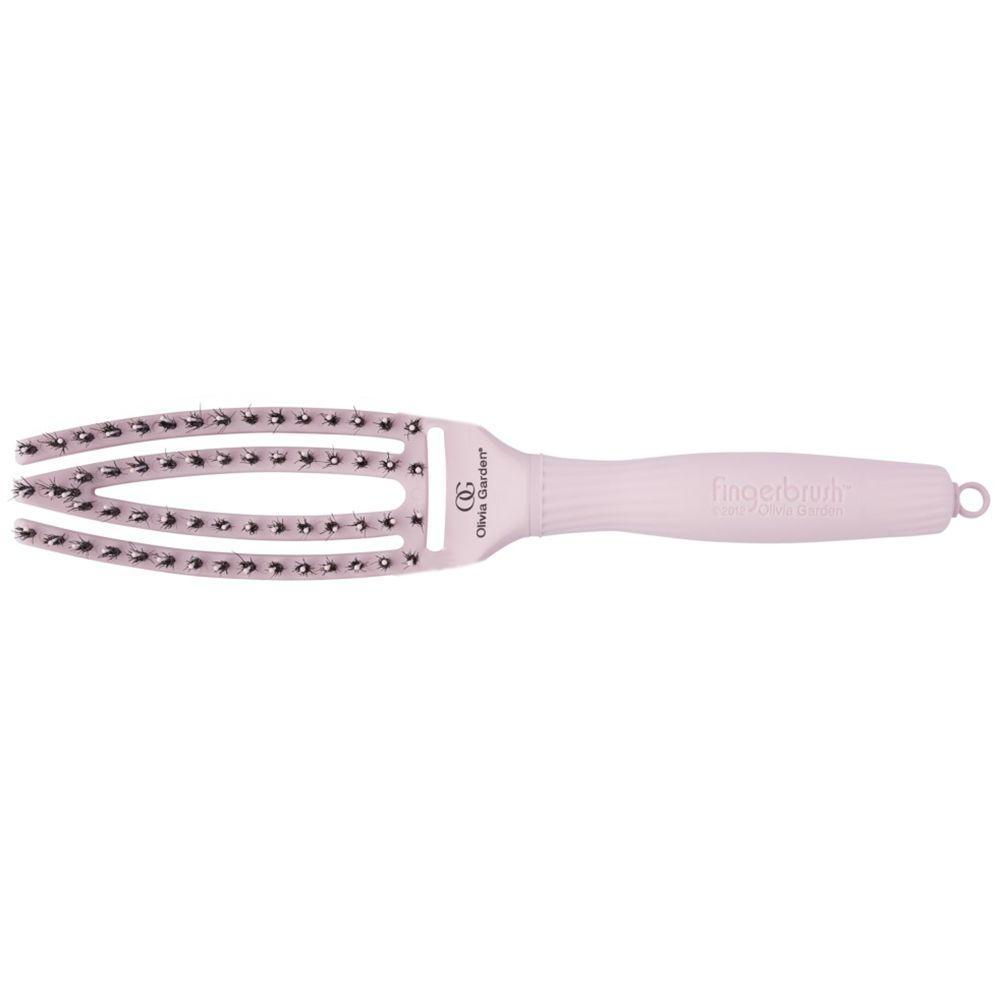 Щітка масажна Olivia Garden Finger Brush Combo Small Pastel Pink з натуральною щетиною OGID1685, фото 1