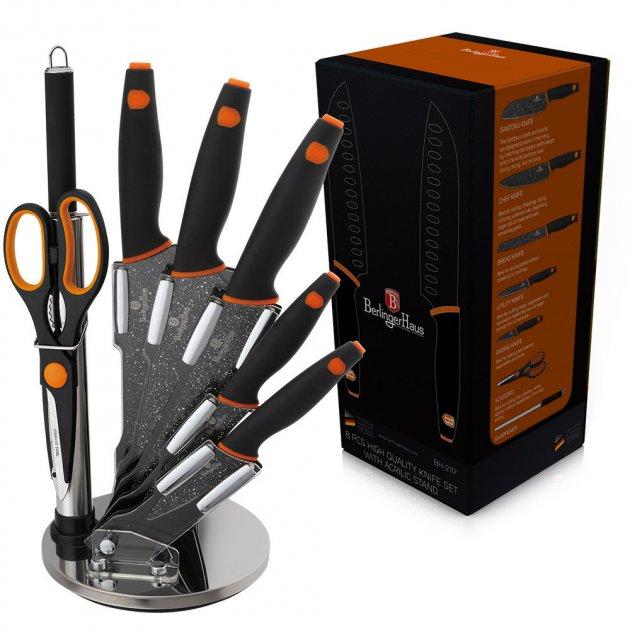 Набір ножів Berlinger Haus Granit Diamond Line black 8 предметів