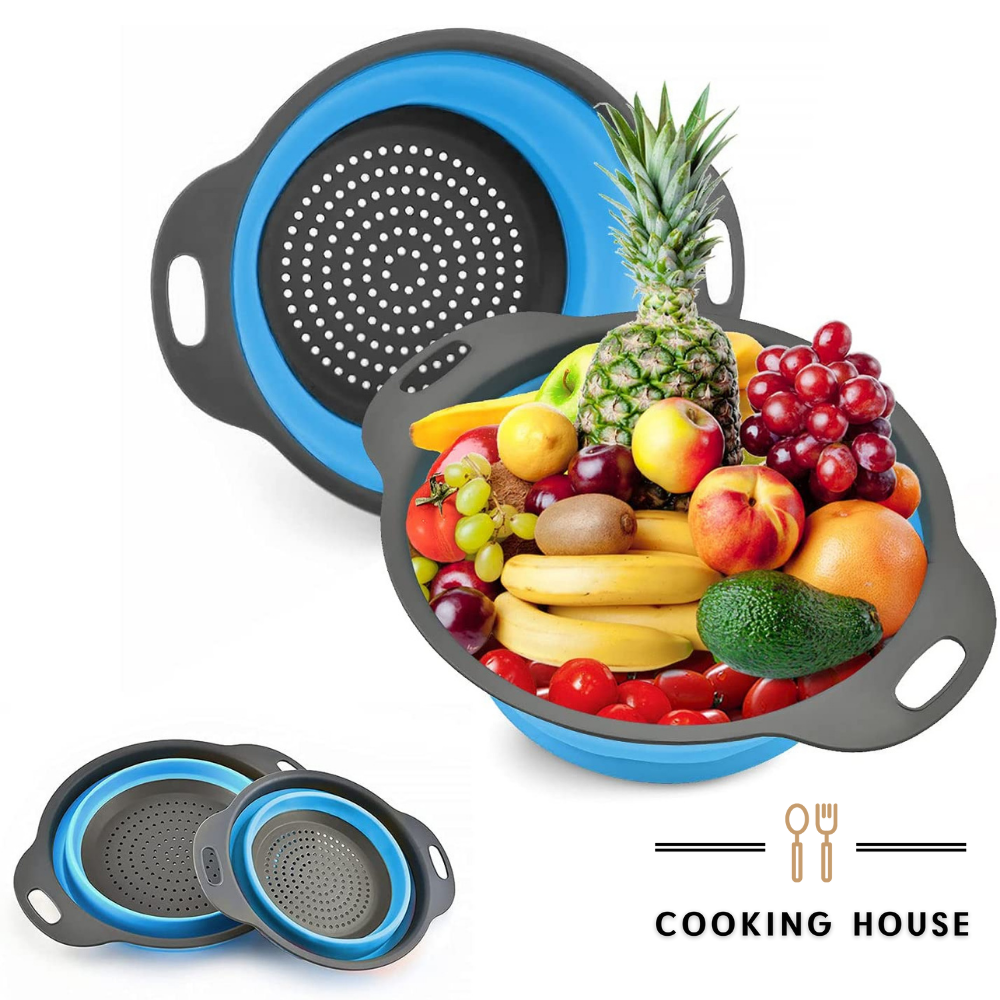 Друшляк силіконовий складаний Cooking House - 2 шт в комплекті, синій