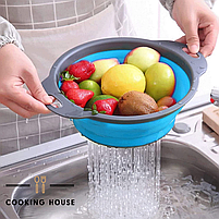 Друшляк силіконовий складаний Cooking House - 2 шт в комплекті, синій, фото 8