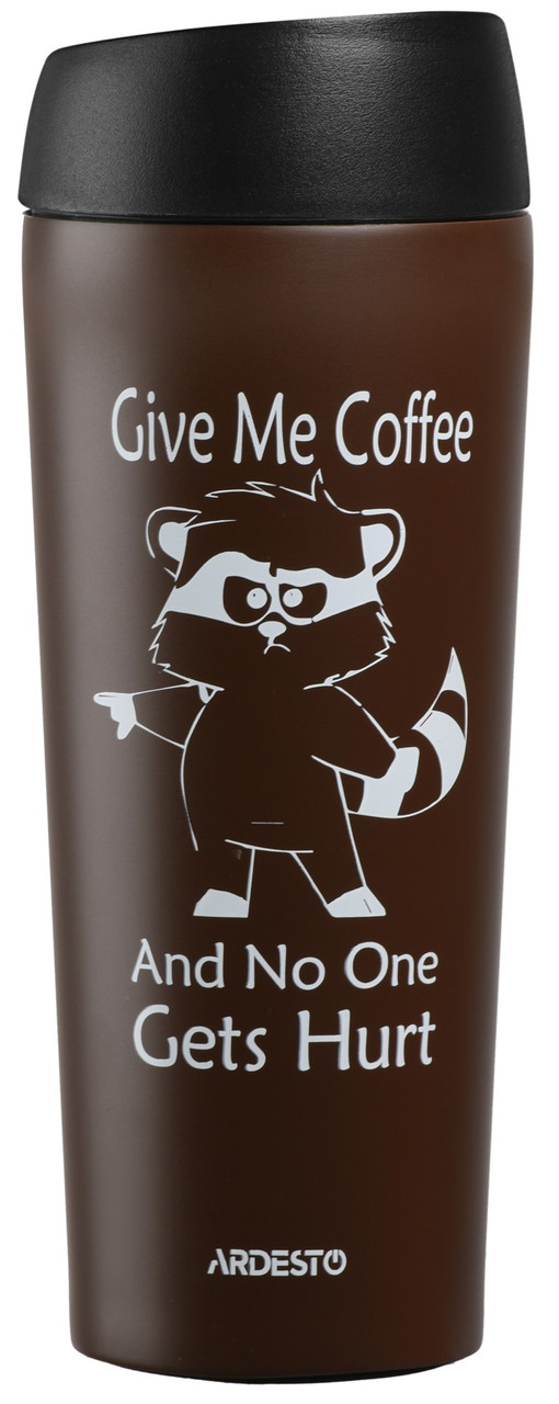 Термочашка Ardesto Coffee time Єнот 0,45 л нержавіюча сталь, коричневий