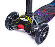 + Шолом + Захист + Дитячий самокат Максі Scale Sports Блискавка Світлі колеса, фото 3