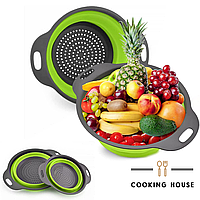 Дуршлаг силиконовый складной Cooking House - 2 шт в комплекте, зеленый