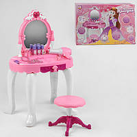 Столик с зеркалом для девочки (трюмо, стул, подсветка, звук, фен, браслетики, кольца) 98903
