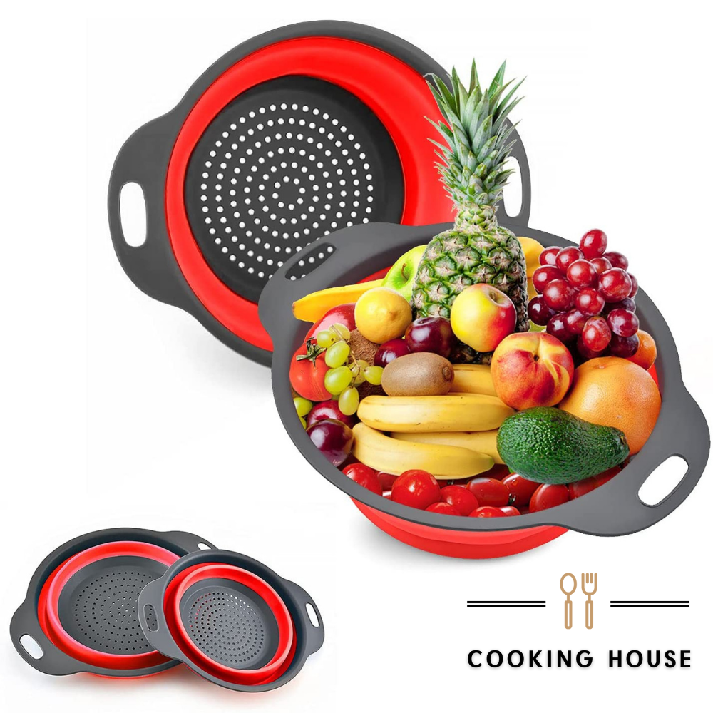 Друшляк силіконовий складаний Cooking House - 2 шт в комплекті, червоний