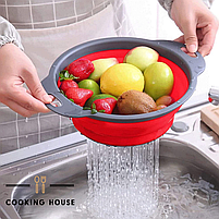 Друшляк силіконовий складаний Cooking House - 2 шт в комплекті, червоний, фото 8