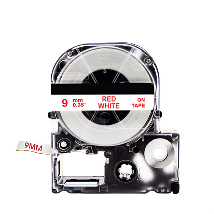Картридж зі стрічкою для принтера Epson LabelWorks LK3WRN 9 мм 8 м Червоний/Білий, фото 2