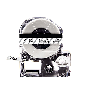 Картридж зі стрічкою для принтера Epson LabelWorks LK3TBN 9 мм 8 м Чорний/Прозорий