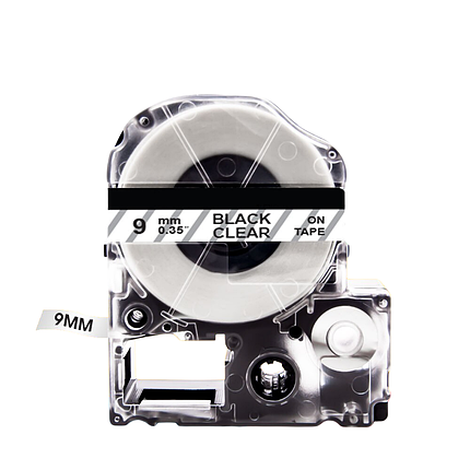 Картридж зі стрічкою для принтера Epson LabelWorks LK3TBN 9 мм 8 м Чорний/Прозорий, фото 2