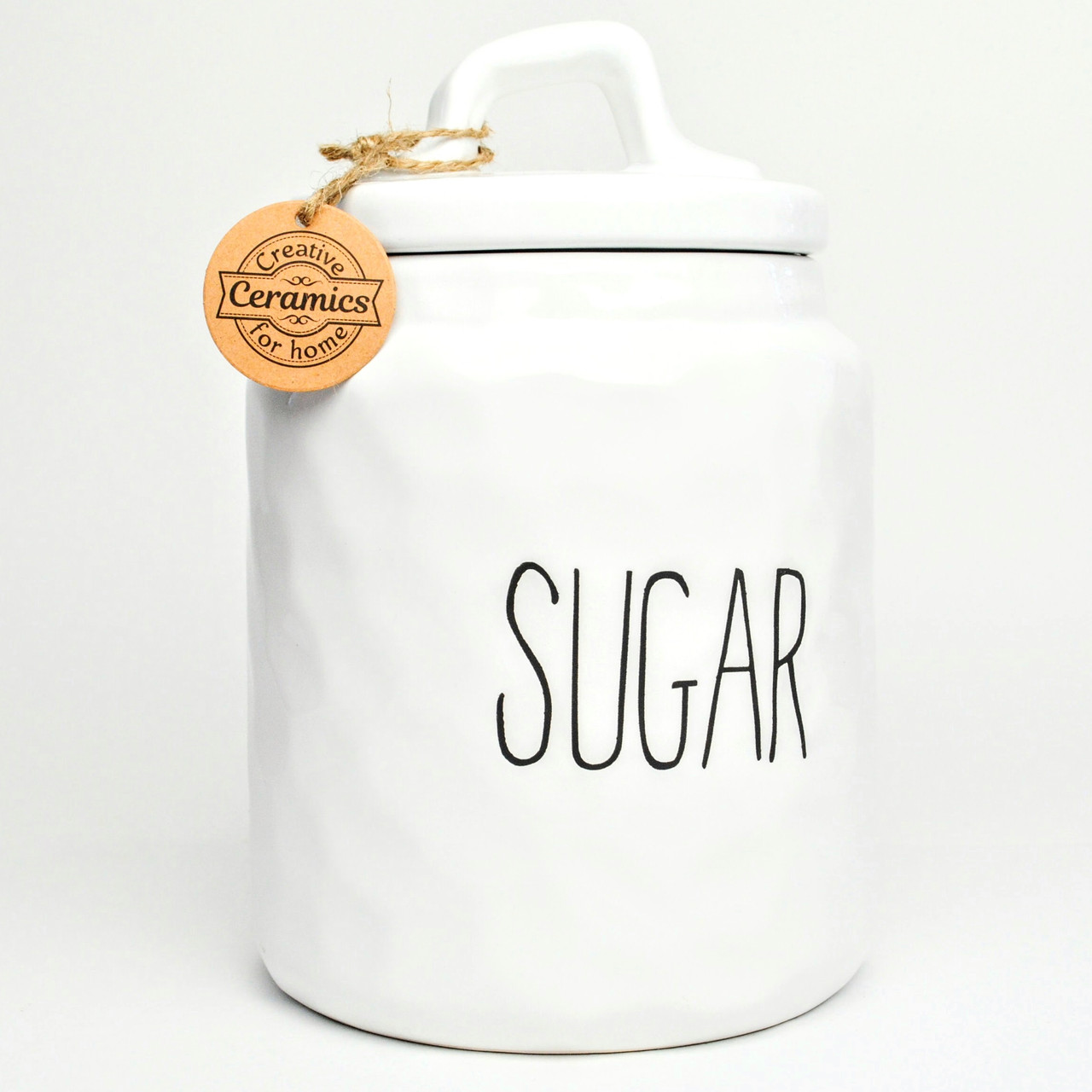 Банка для цукру BonaDi Bianco 1,5 л керамічна, біла, фото 1