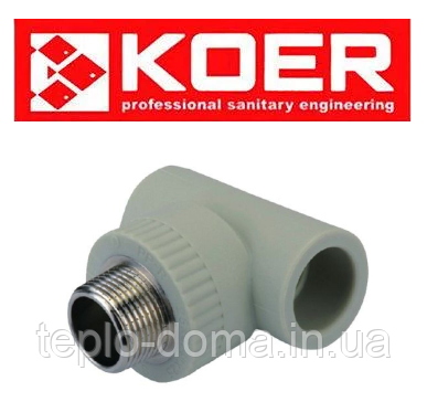 ТРІЙНИК З ЗОВНІШНЬОЮ РІЗЬБОЮ 25×1/2M×25 K0109.PRO Koer (Чехія)