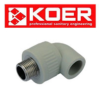 УГОЛ С НАРУЖНОЙ РЕЗЬБОЙ 25×3/4M K0120.PRO Koer (Чехия)