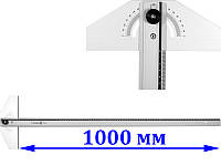 Угольник с транспортиром регулируемый 1000 мм Vorel 18357