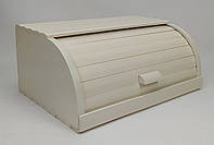 Хлібниця дерев яна з бука ручної роботи молочно-білий колір, 37×27×17 см | Екохлібниця для зберігання хліба