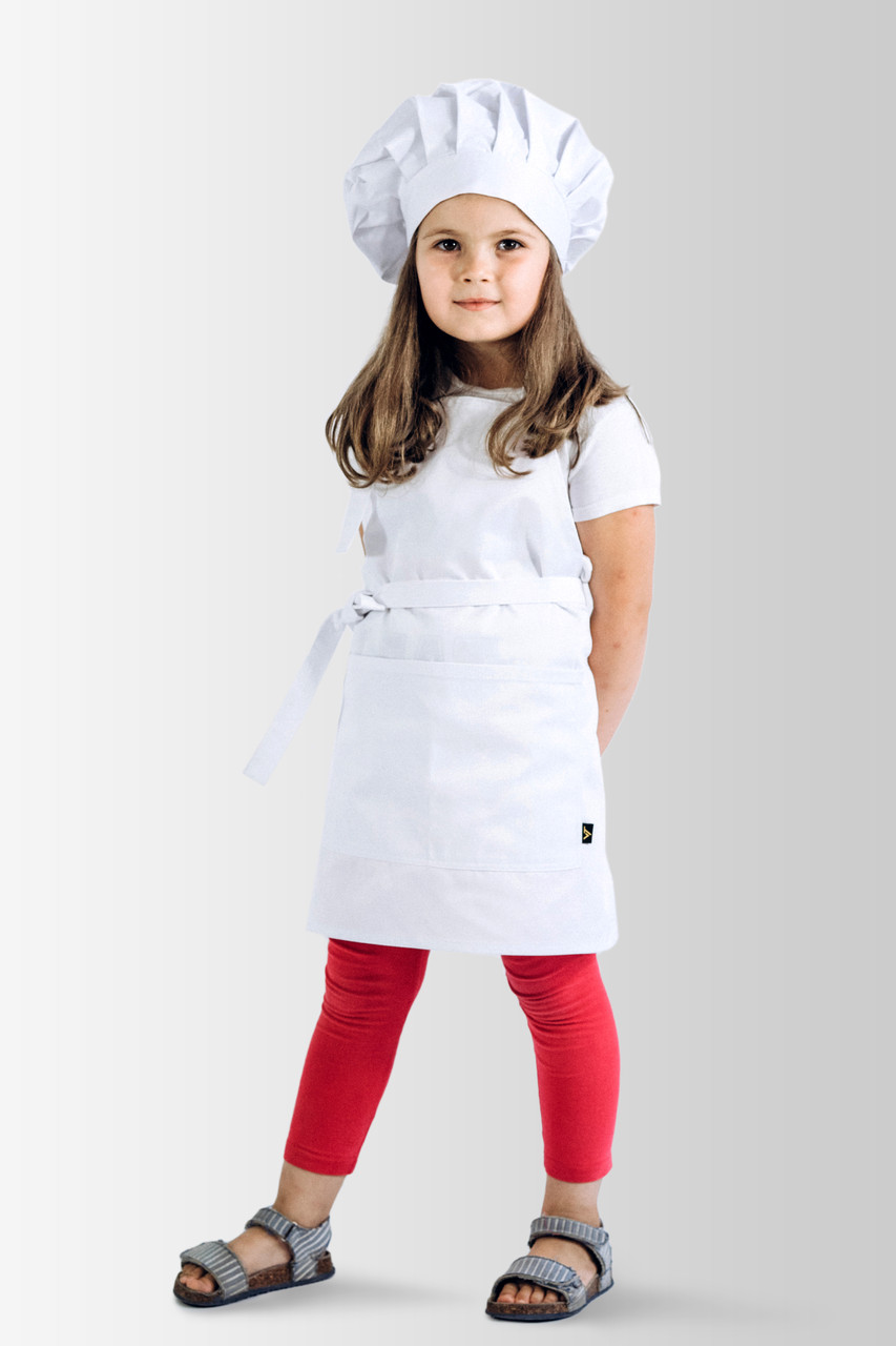 Фартух + ковпак дитячий latte kids 5-7років Білий