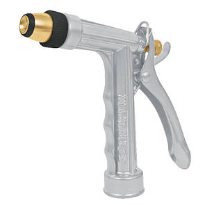 Пістолет садовий для поливу, Метал, завужений цільнометалевий, ручка позаду, регульований