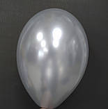 Латексна кулька металік срібний 10" / 38 / 26см Silver Gemar, фото 2