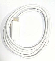 Шнур шт.HDMI- шт.mini Display Port, gold, білий, 3метри