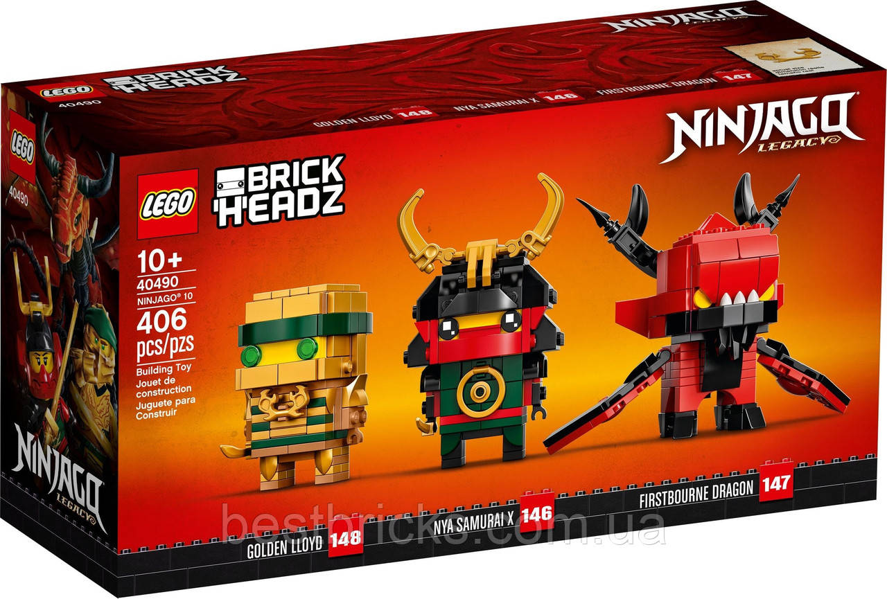 Lego BrickHeadz Сувенірний набір 10 років Лего Ніндзяго 40490, фото 1
