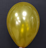 Латексна кулька металік золотий 10 "/ 39 / 26см Gold Gemar, фото 3