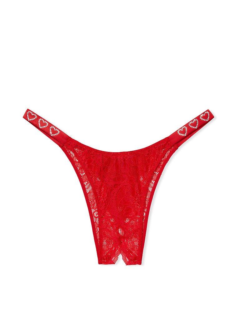 Трусики м'ятні з камінням Victoria's Secret Very Sexy Rhinestone Shine Strap Brazilian Panty