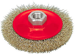 Щітка дротяна крацовка плоска для КШМ 100 мм Vorel 06972