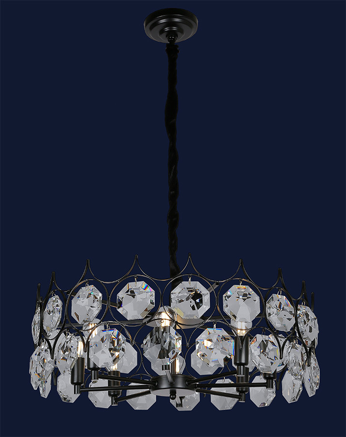 Сучасна підвісна люстра Levistella цоколь E14 ламп 8 шт колір Чорний 7617001-8 (600), фото 1