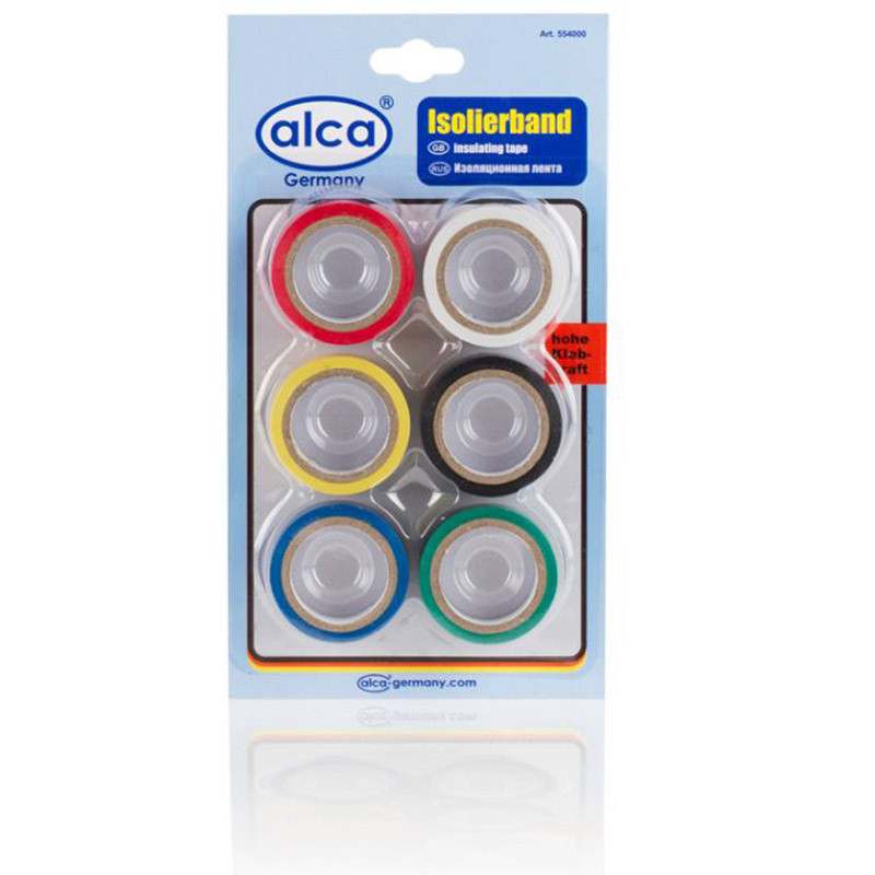 Ізолента різнобарвна "IsolierTape" Alca, 6шт, 5m x 20mm, 554000