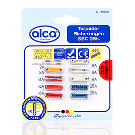 Набір круглих запобіжників на блістері Alca 680000 - 10шт (2-25A)