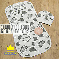 0-5 (56 0-3) євро пелюшка кокон на замку тепла пелюшка-кокон фліс теплий кокон байка котон бабовна 5016 СР